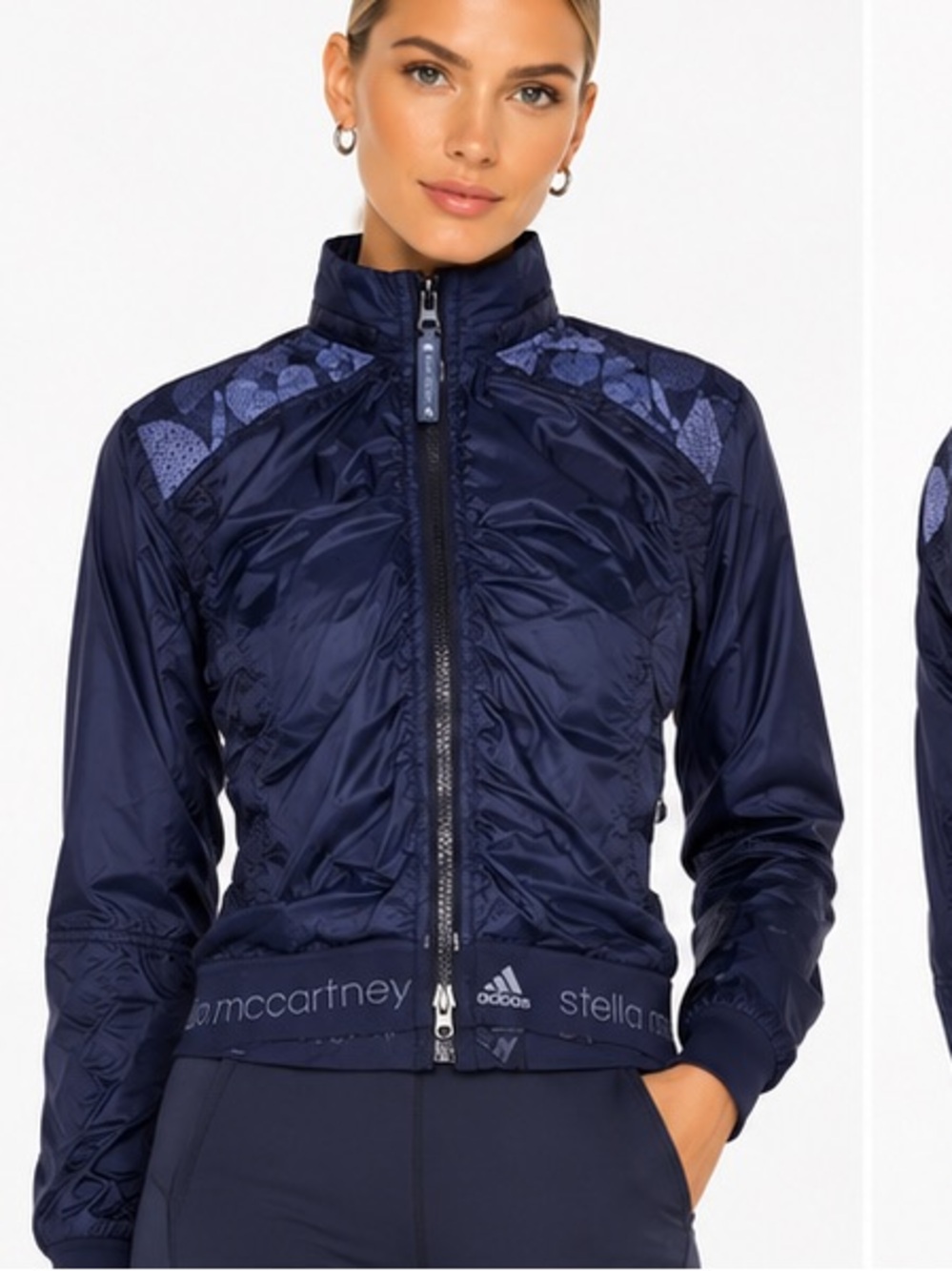 Adidas by Stella McCartney Navy Performance Running Jacket Full Zip Size S